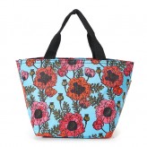 Eco Chic Light Blue Poppies Lunch Bag