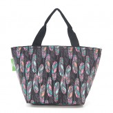 Eco Chic Black Feather Lunch Bag