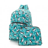 Eco Chic Teal Puffin Backpack