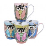 Curly Owl Mug - Asst