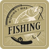 Wishing I Was Fishing - Premium Coaster