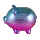 Aqua/Purple - Metallic Piggy Bank
