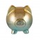 Gold/Blue - Metallic Piggy Bank