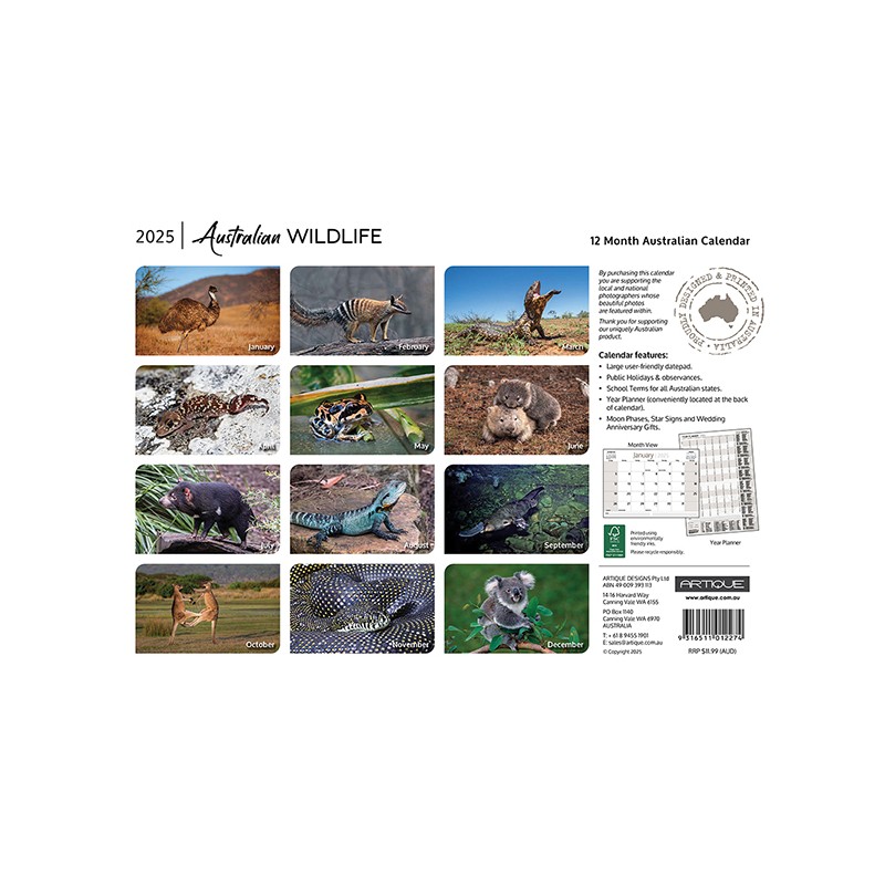 Aust Wildlife Souv Wall Cal