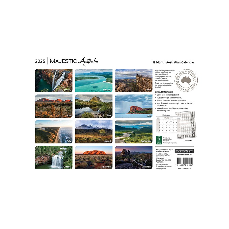 Majestic Australia Souv Wall Cal