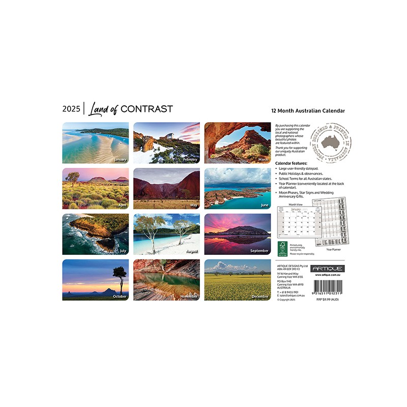 Land of Contrast Souv Wall Cal