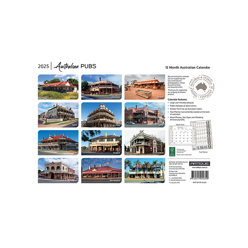 Aust Pubs Souv Wall Cal