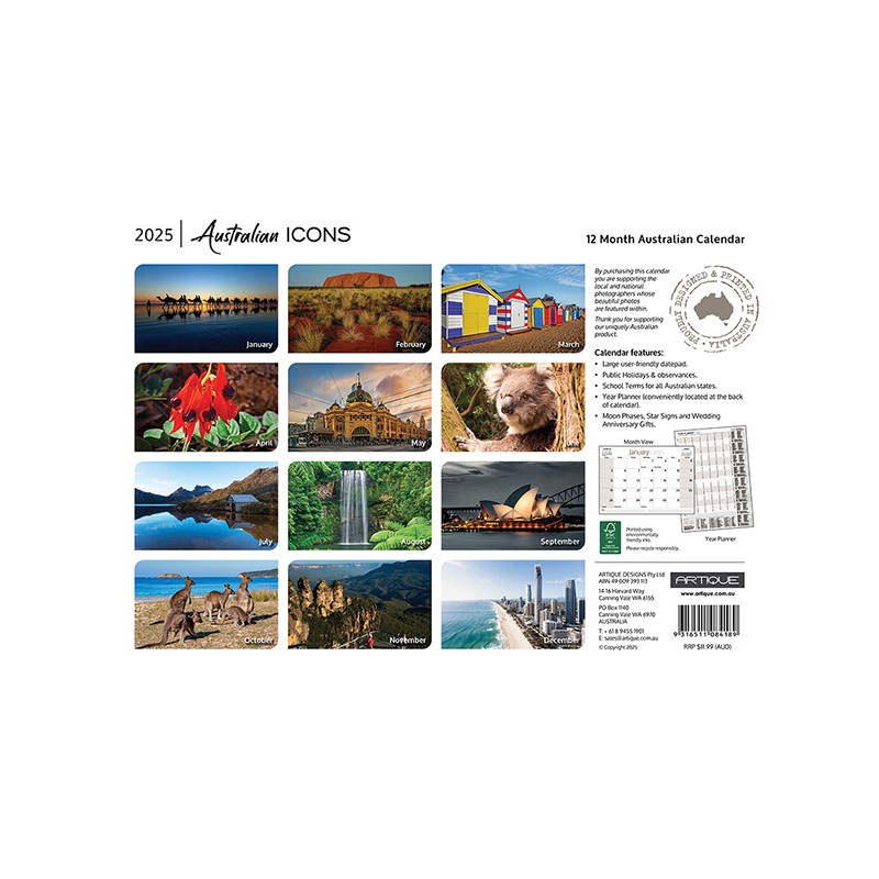 Australian Icons Souv Wall Cal