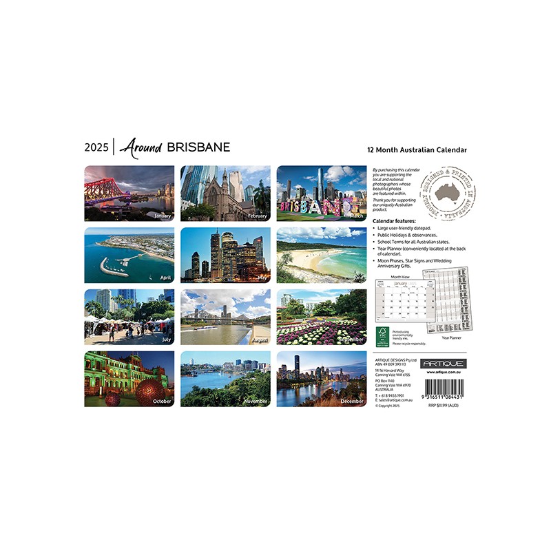 Around Brisbane Souv Wall Cal