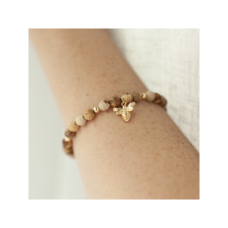 Jasper Beaded Bracelet -Bee Jewellery