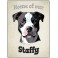 Staffy, Black & White - Pet Sign