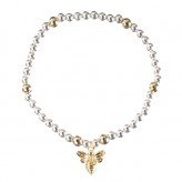 Silver BB with Bee Charm - BB Jewellery