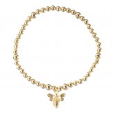Gold BB with Bee Charm - BB Jewellery