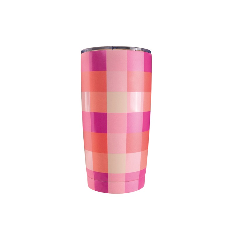 Coffee Tumbler - Plaid Pink - Wyld Ryde