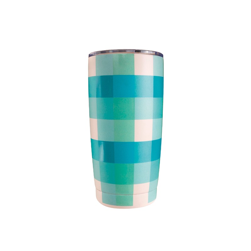 Coffee Tumbler - Plaid Blue - Wyld Ryde