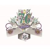 70th Birthday - Pop Up Greeting Card