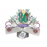 80th Birthday - Pop Up Greeting Card