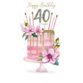 40th Cake - Greeting Card