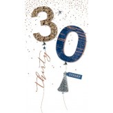 30th Balloons (M) - Greeting Card